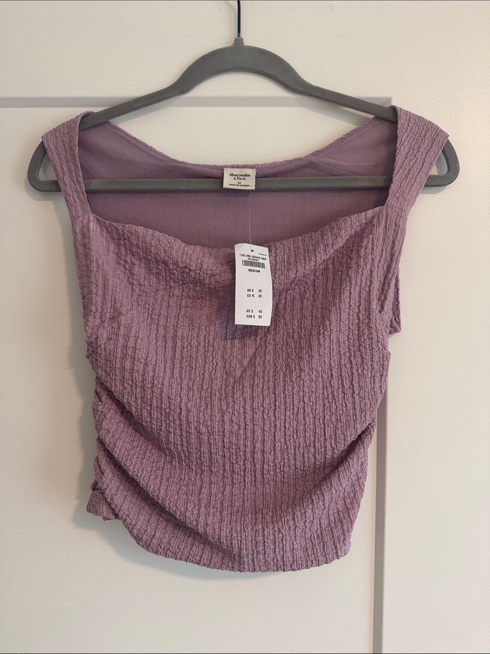 Abercrombie & Fitch Mauve Textured Square-Neck Camisole